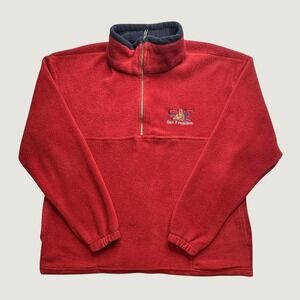 Vintage Andy's Pullover Mens L San Francisco Red Quarter Zip Fleece Made in USA